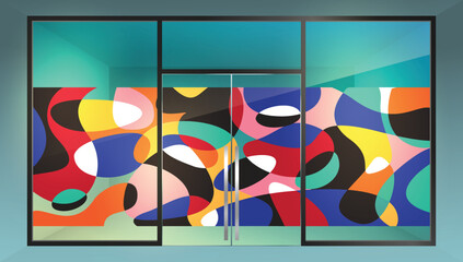 Abstract design for glass partition graphic. Glass graphic design for your residential and commercial space.