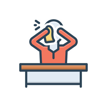 recommend clip art: Color illustration icon for cry