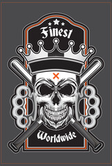 A set of graffiti artwork. Skull vintage graffiti illustration urban street art theme