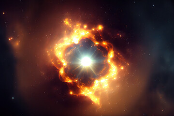 Obraz premium Abstract Nebula Sky Background, Generative AI