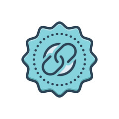 Color illustration icon for linking