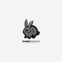 rabbit logo design vector gradient color