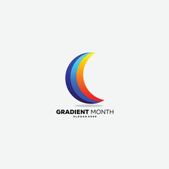 gradient month design logo icon illustration