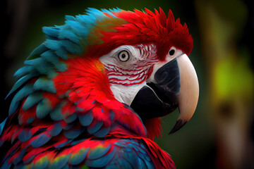 Portrait of a Macaw Parrot, Generative AI