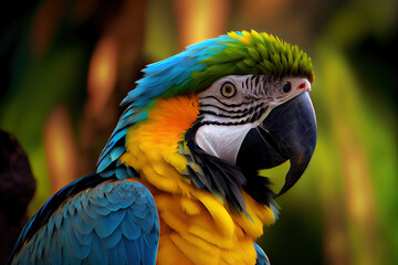 Obraz premium Portrait of a Macaw Parrot, Generative AI