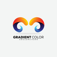 horn color design gradient template vector