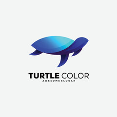 turtle color gradient vector logo