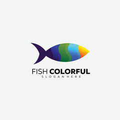 fish colorful logo template illustration