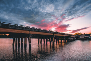 Fototapeta premium Bridge in the sunset
