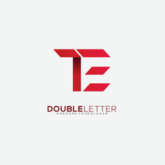 letter te design logo template vector