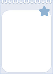 cute pastel blue paper planner journal memo decoration