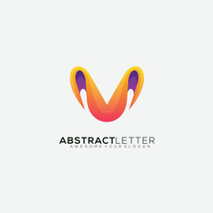 letter m design gradient template symbol