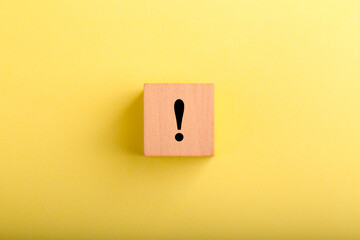 Wood Block with Exclamation Mark