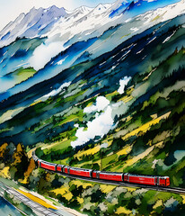 scenic train illustration 1