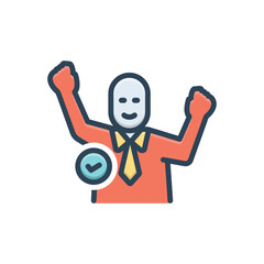 Color illustration icon for did people