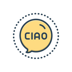 Color illustration icon for dot circle