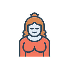 Color illustration icon for daughter