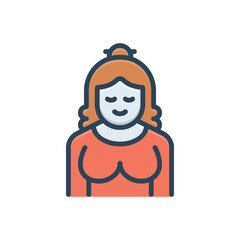 Color illustration icon for daughter