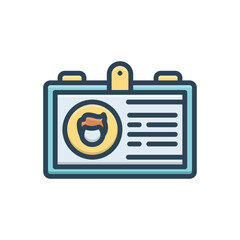 Color illustration icon for identity
