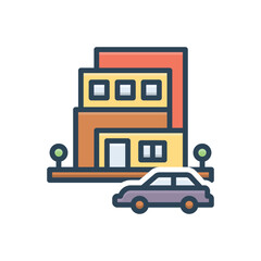 Color illustration icon for realty 