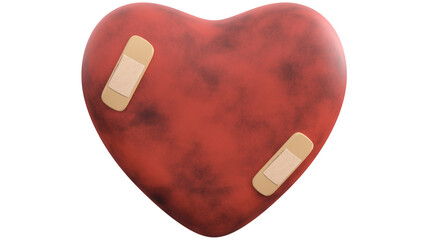 A 3D Illustration of A Sick Heart for Islamic Education Only.