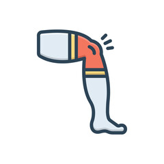 Color illustration icon for knee