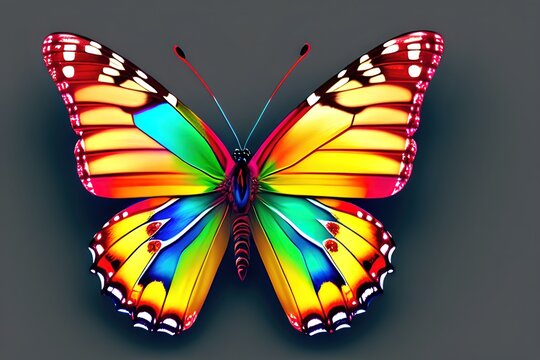 Butterfly Design With Multi Color Pattern