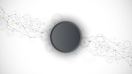 Abstract geometric background with connecting the dots and lines. Networking concept, internet connection and global communication