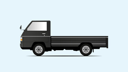 Black Pick-up car illustration