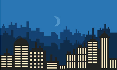 Obraz premium Building silhouette cityscape. Modern architecture. urban city landscape.