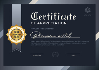 luxury elegant certificate design template