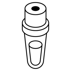 An editable design icon of sample tube, lab apparatus
