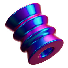 Holographic 3d Shape. Abstract Shapes Illustration.