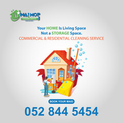 Cleaning service with professional equipment during work An employee of a professional cleaning service in overalls washes the glass of the windows of the facade of the building.