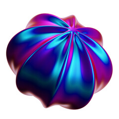 Holographic 3d Shape. Abstract Shapes Illustration.