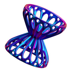 Holographic 3d Shape. Abstract Shapes Illustration.