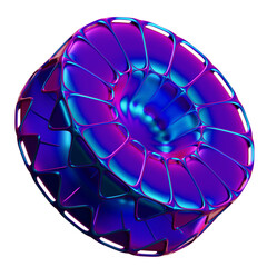 Holographic 3d Shape. Abstract Shapes Illustration.