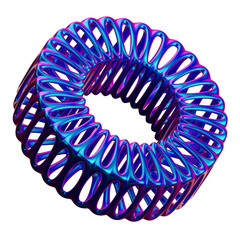 Holographic 3d Shape. Abstract Shapes Illustration.