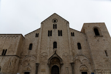 Fototapeta na wymiar View to exterior of basilica San Nicola in Bari