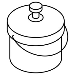 An icon design of bucket 