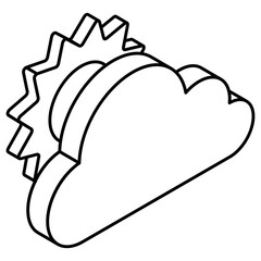 Partly cloudy weather concept icon 