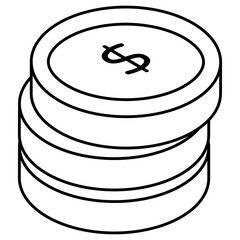 A flat design of dollar coins 