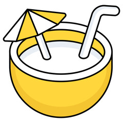 Modern design icon of coconut water