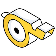 A shrill sound icon, flat design of whistle