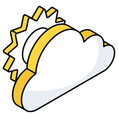 Partly cloudy weather concept icon 