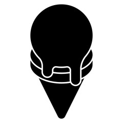 Ice cream cone icon, editable vector