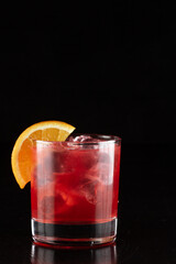 Red alcoholic cocktail for the menu bar or restaurant