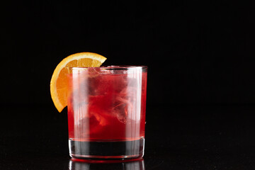 Red alcoholic cocktail for the menu bar or restaurant