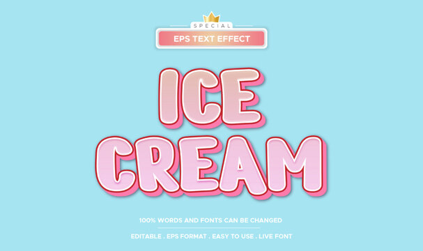 Ice cream text effect editable