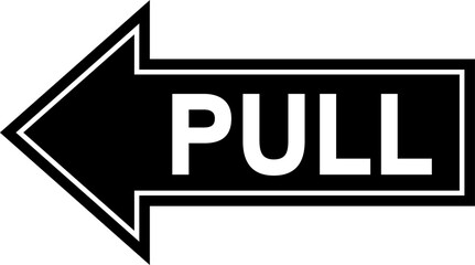 Pull the door signs. How to open the doors instruction symbol.